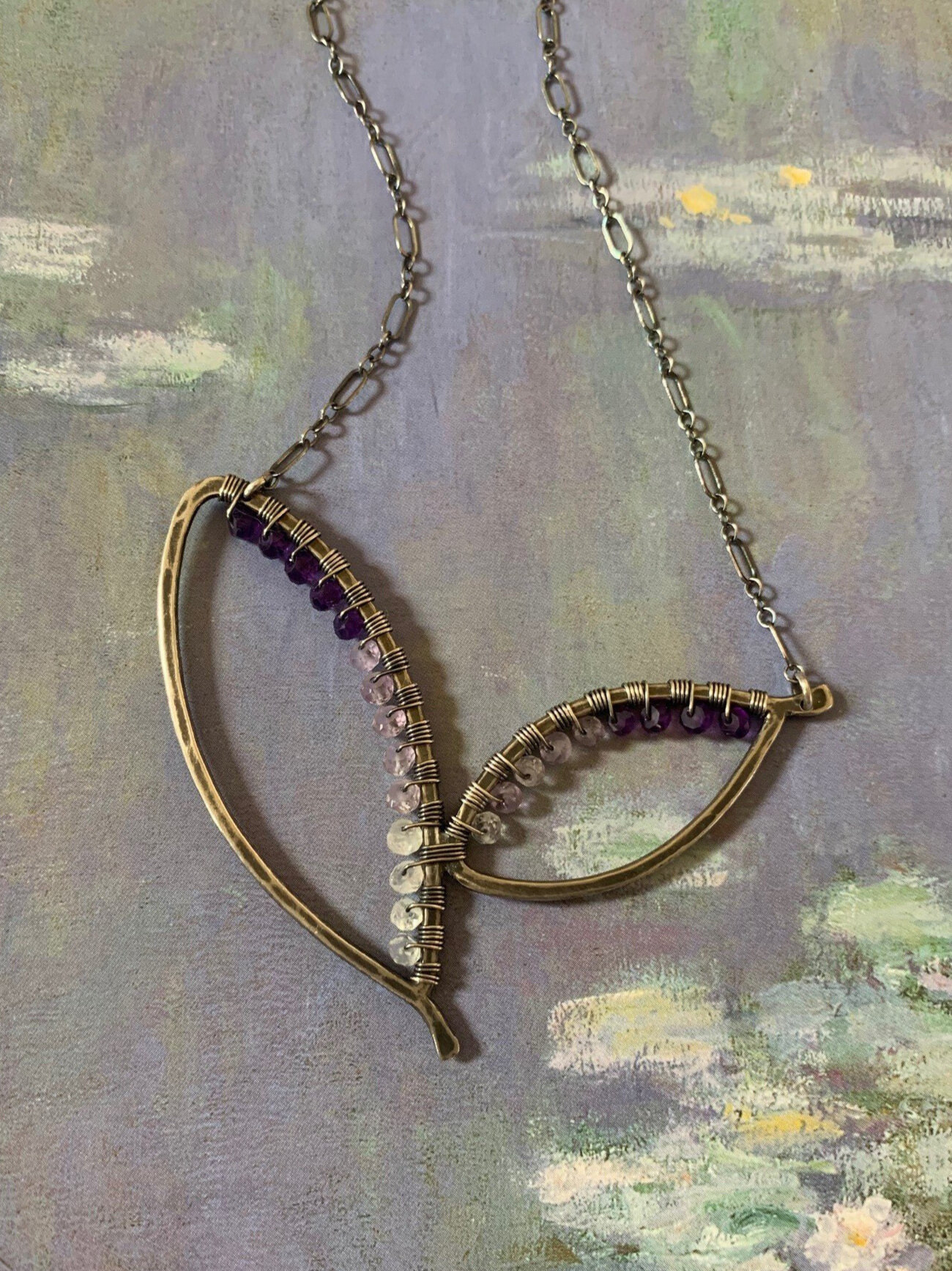 Wing Necklace - Amethysts