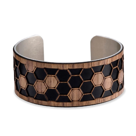 Cuff - 1" Honeycomb Walnut / Black