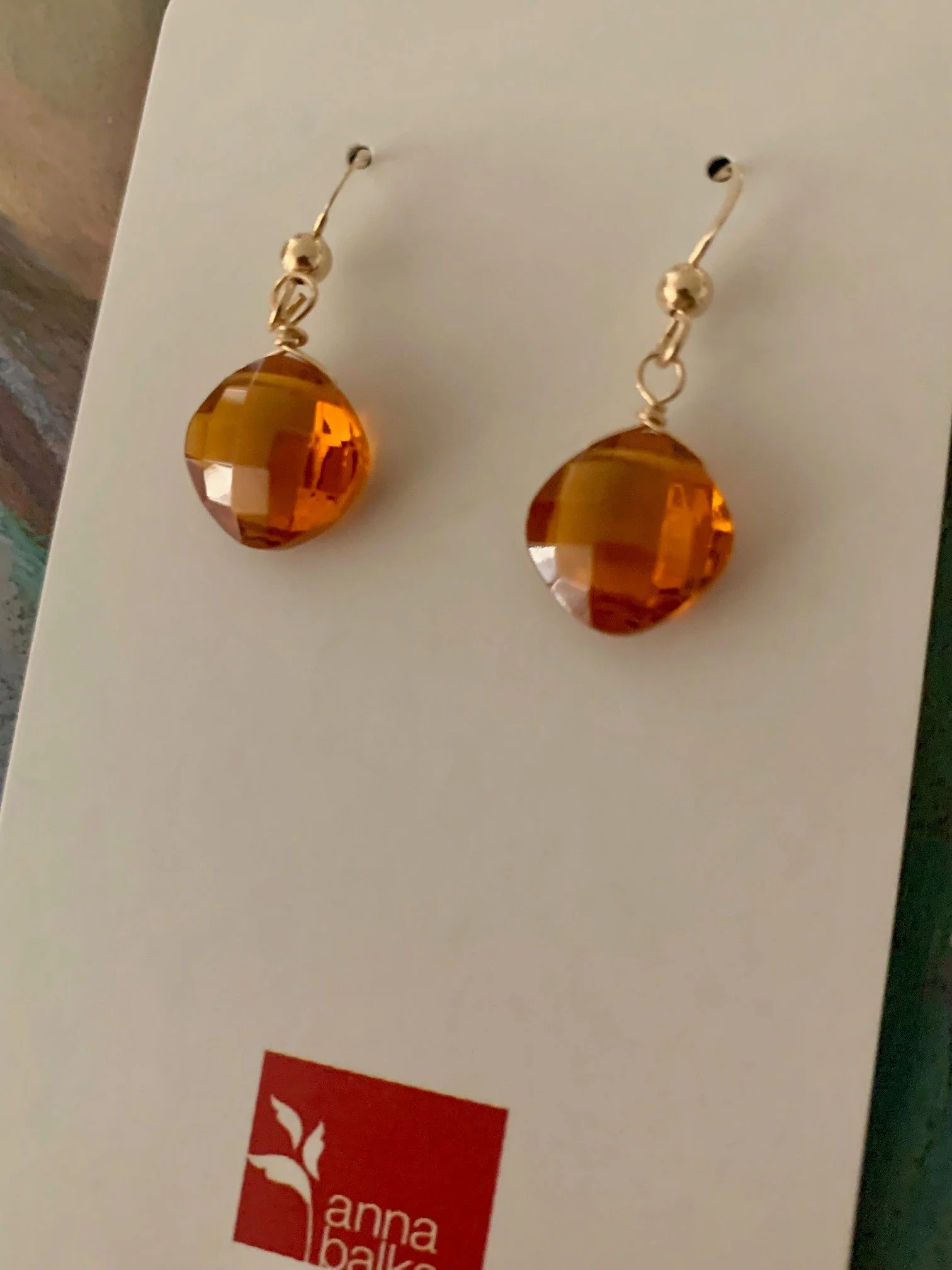 AB Burnt Orange Simple Earrings Gold.jpg