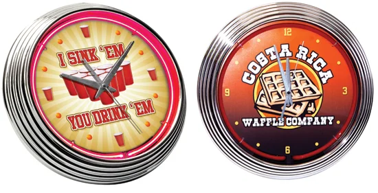 Custom neon clock designs
