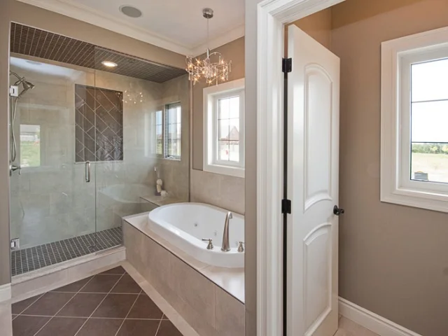 Soaker tub with Glass Shower