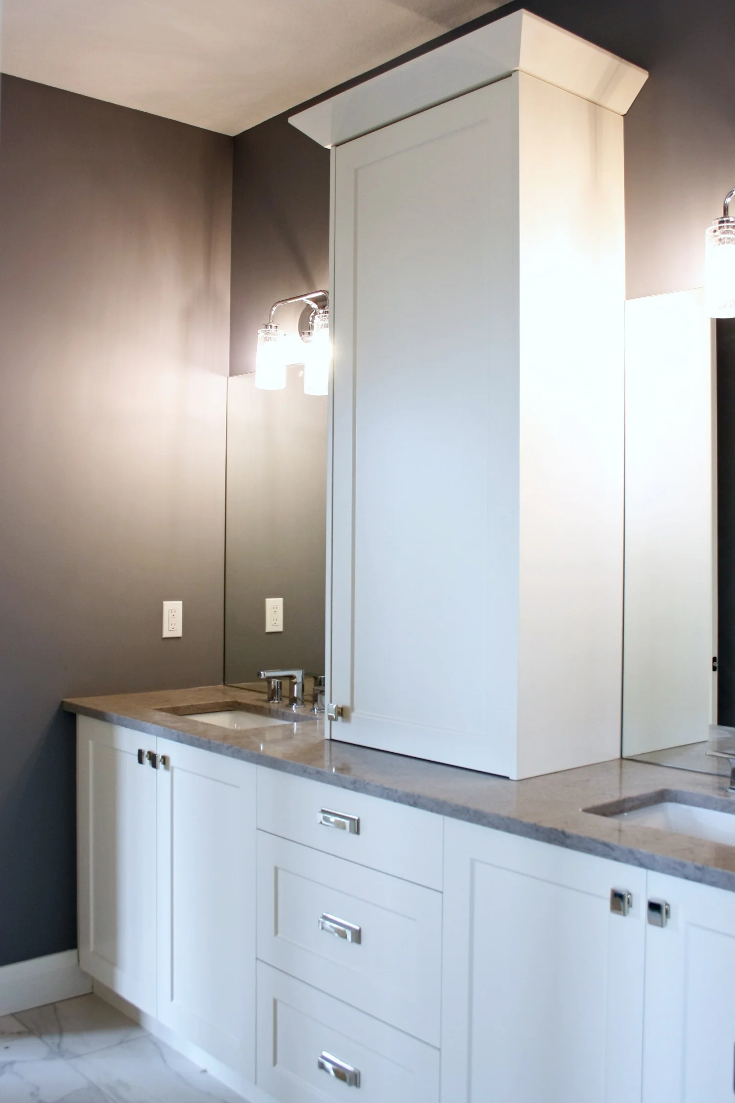 Vanity with Storage Tower