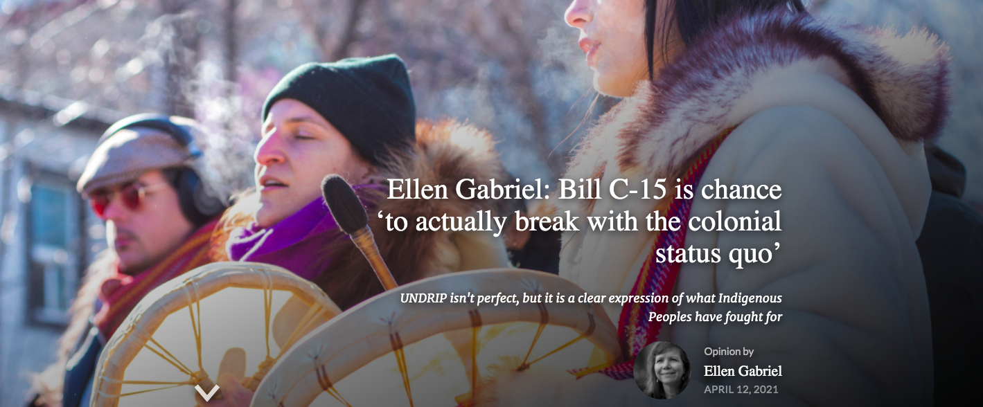 Ellen Gabriel: Bill C-15 is chance ‘to actually break with the colonial status quo’April 12, 2021