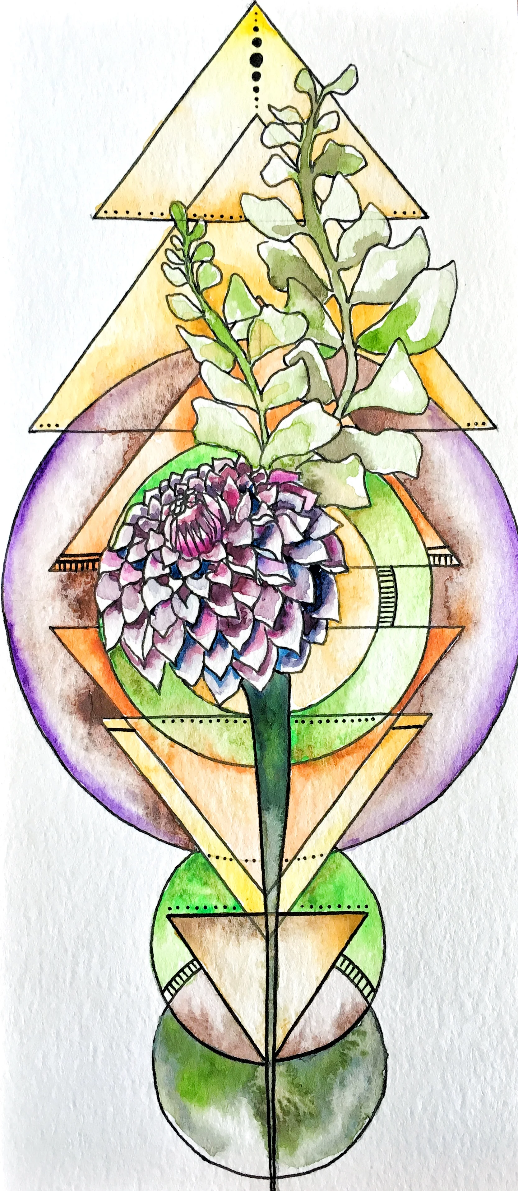 Geometric Flower Mini Painting