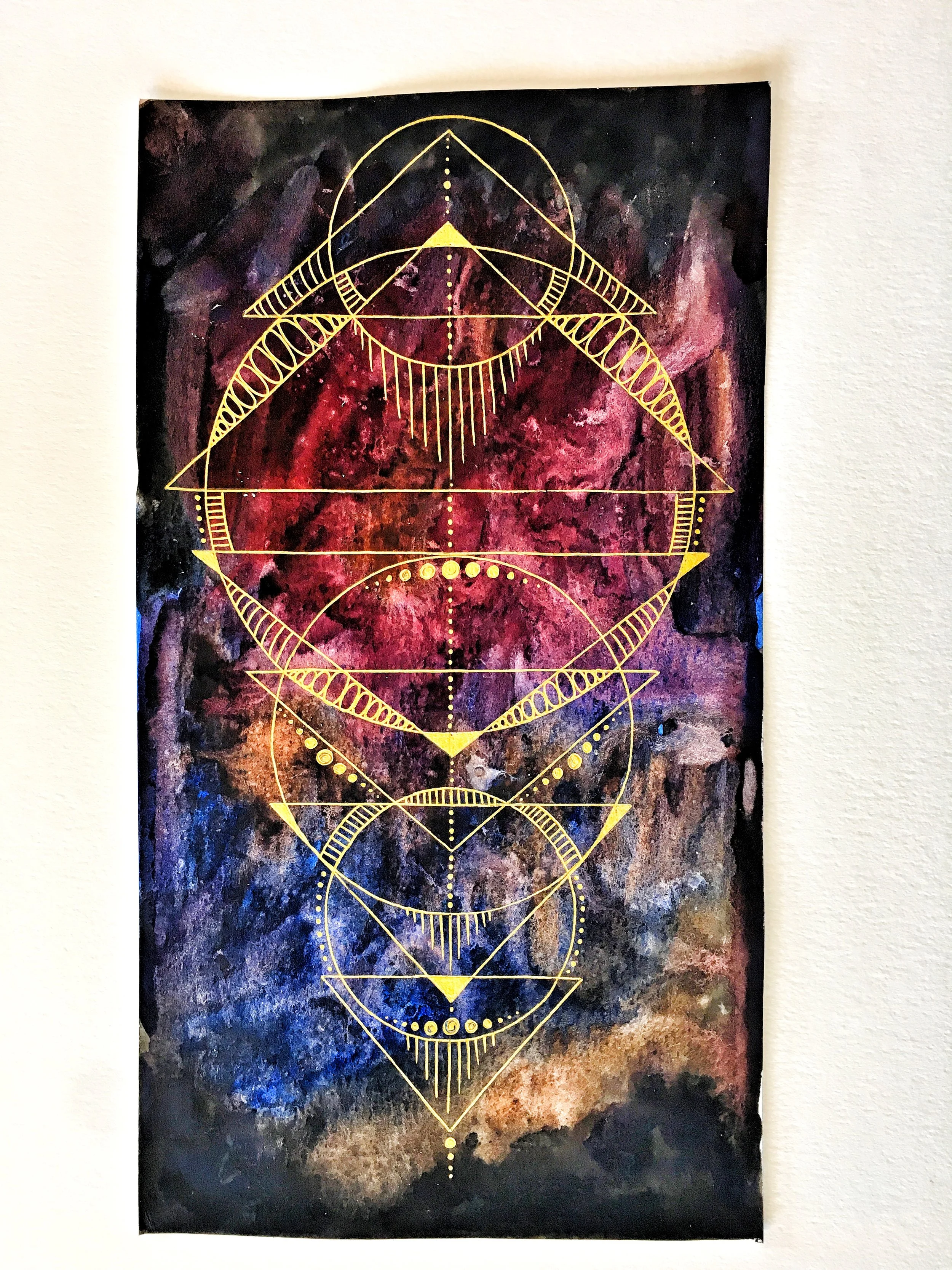 Magical Days Geometric Watercolor Painting