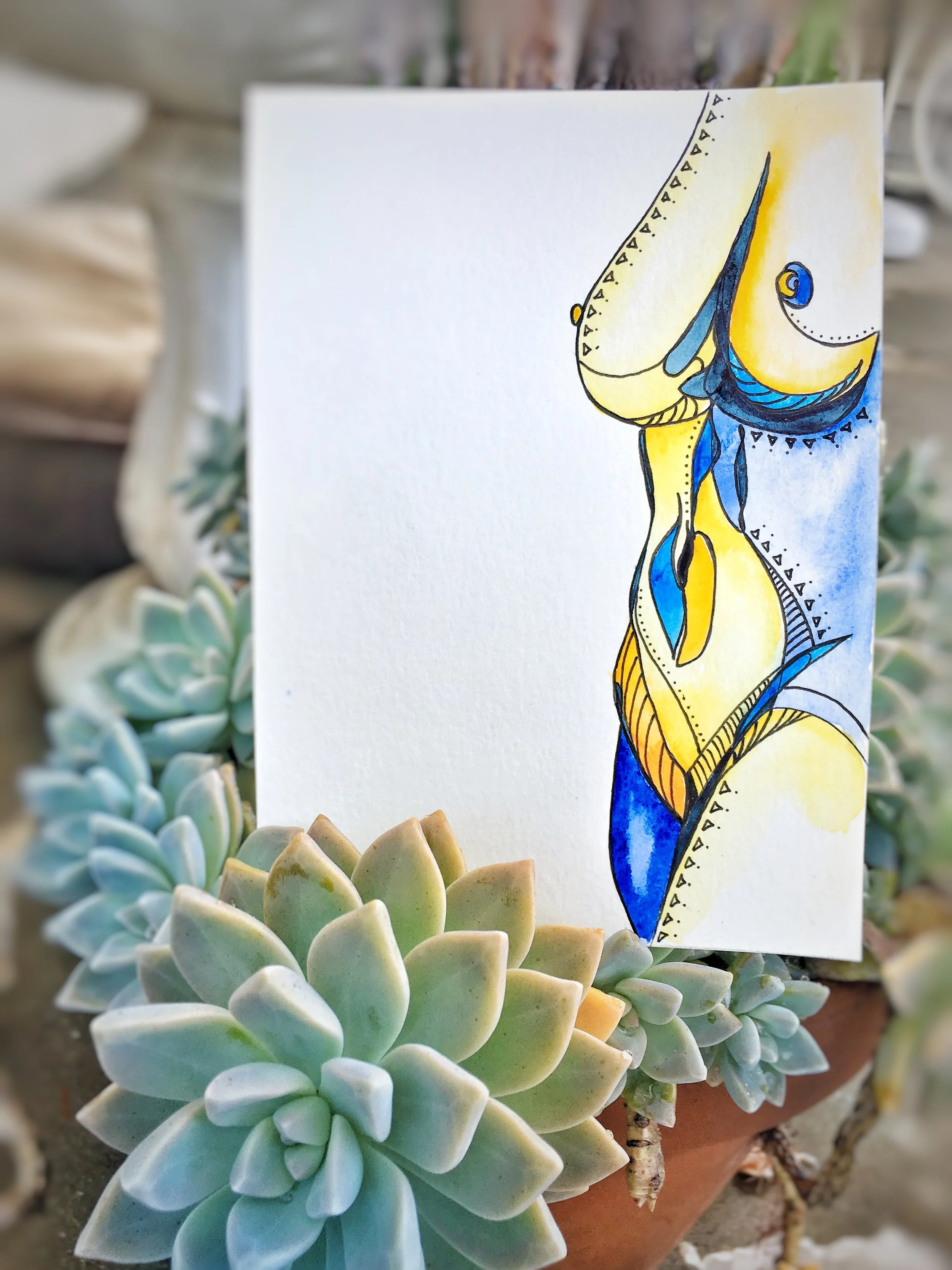 Blue and Yellow Female Study