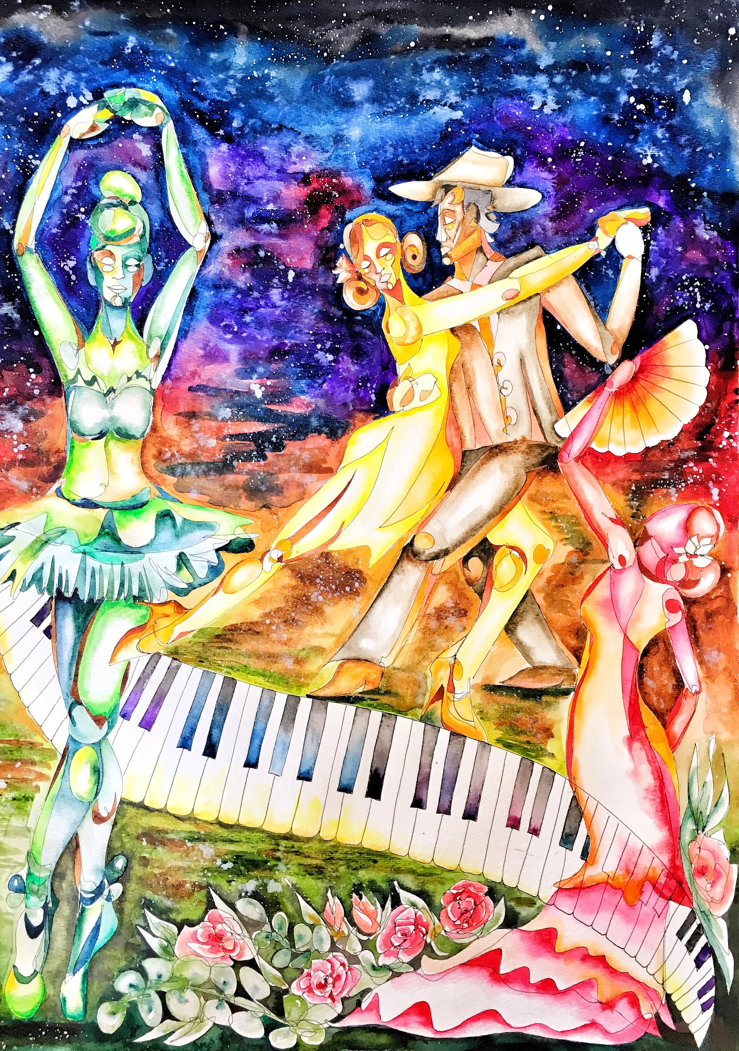 Moonlit Piano Dancers