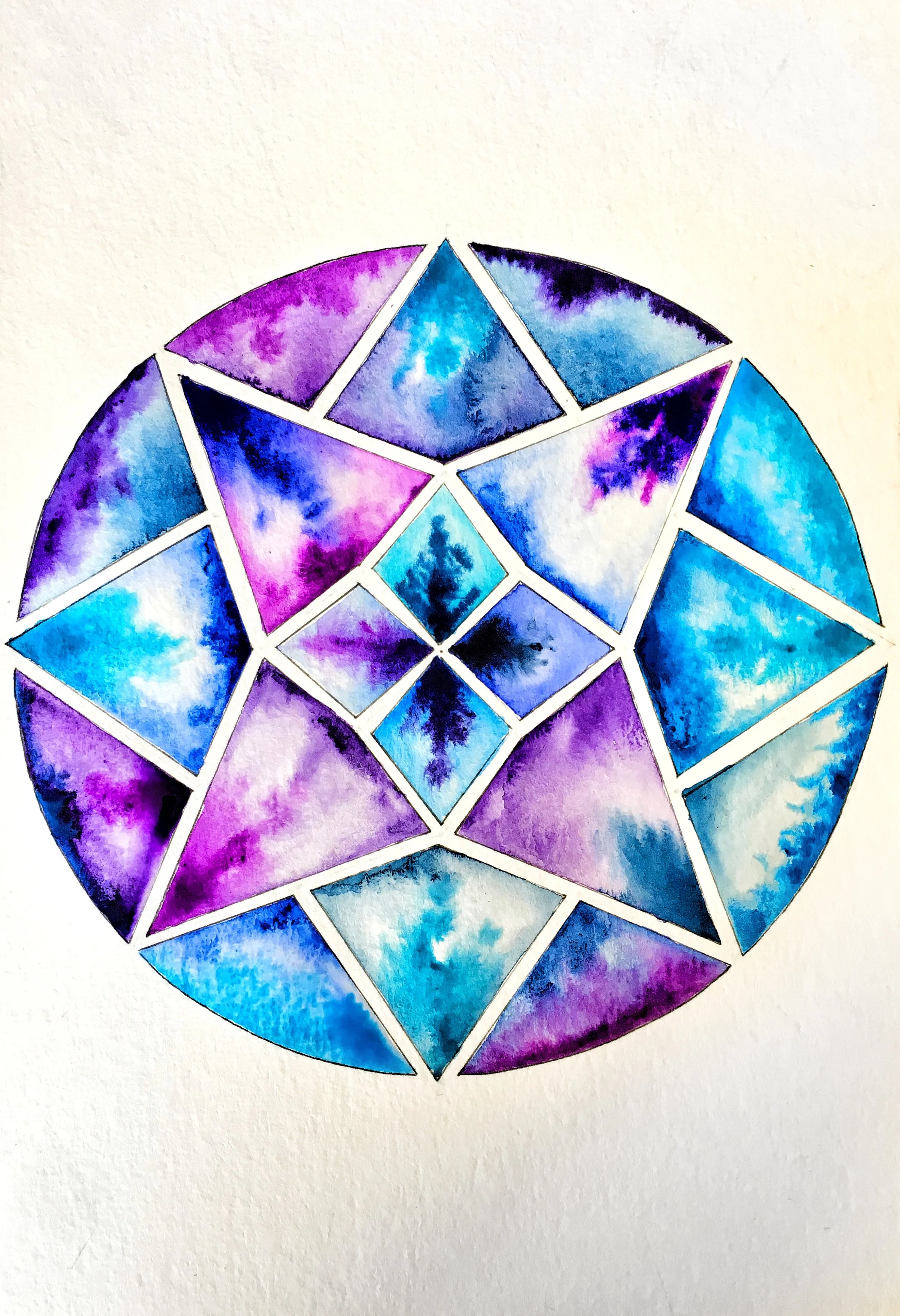 Kaleidoscope Watercolor Painting 