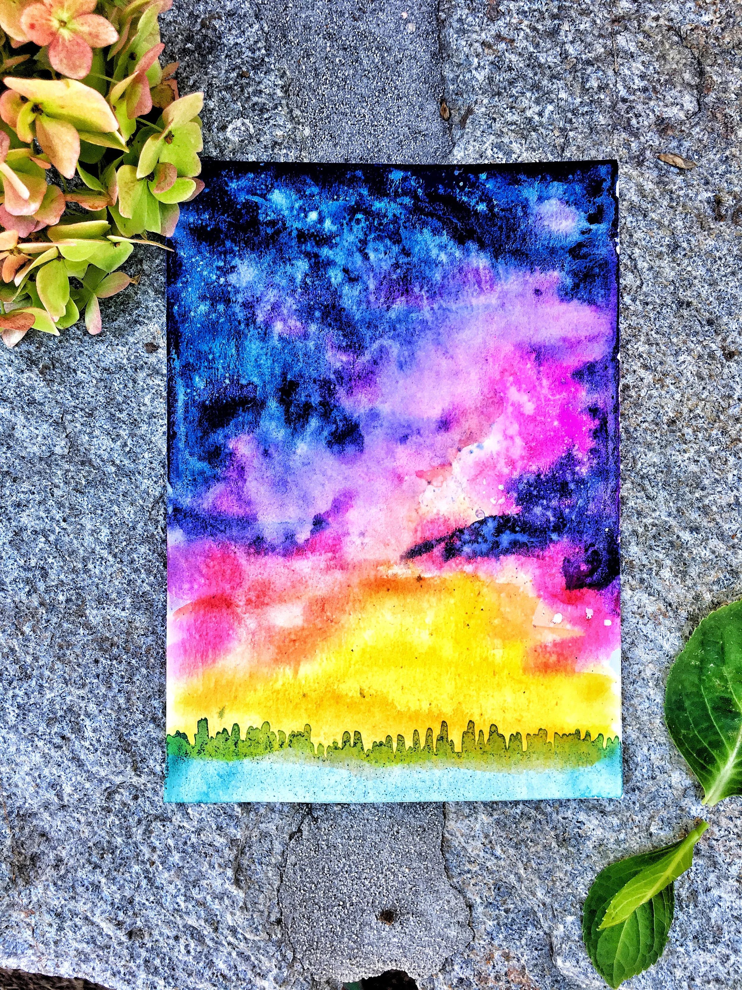 Faraway City Mini Painting