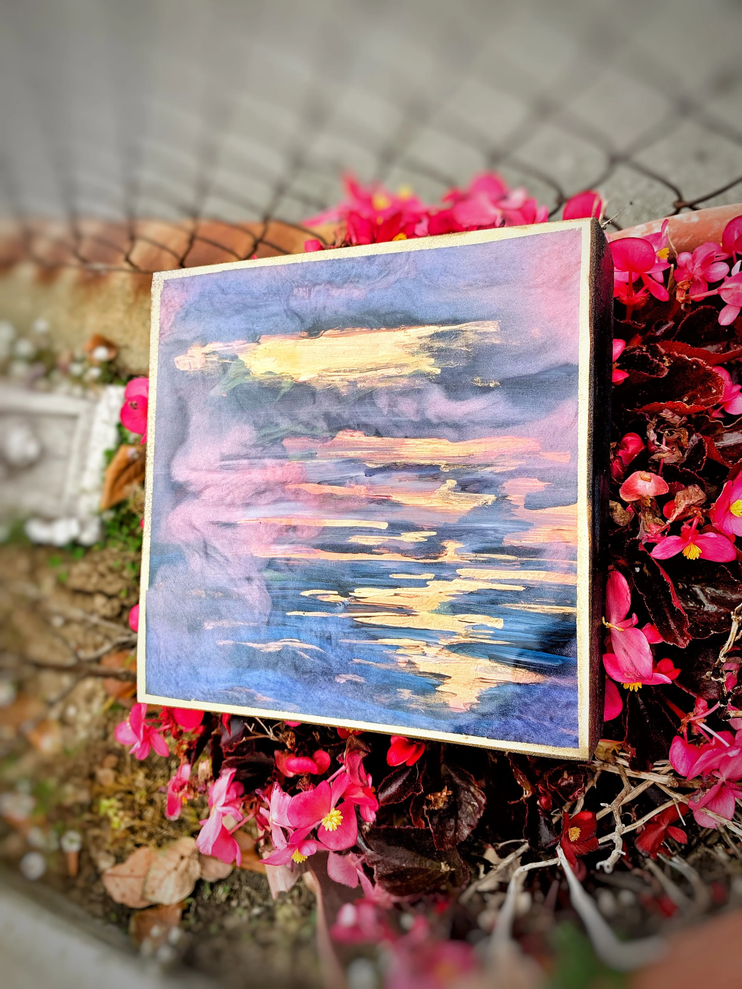 resinpinksunsetwithflowers.JPG