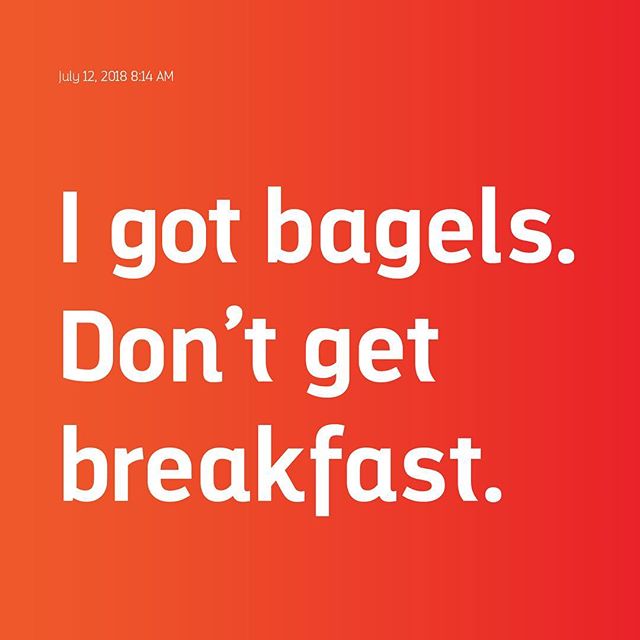 Received a once in a #LIFETIME mass email this morning. (Kidding-this happens all the time here). #WhatALife #Bagels #Breakfast #Branding