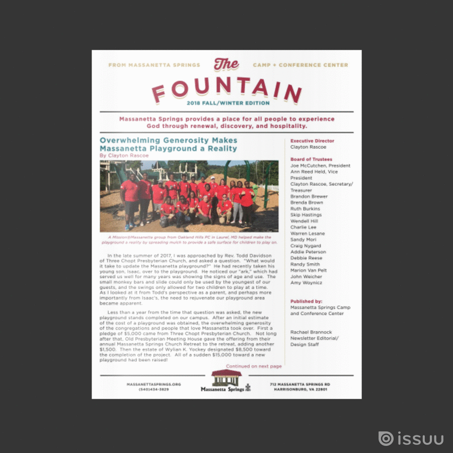 The 2018 Fall/Winter Newsletter is Out!