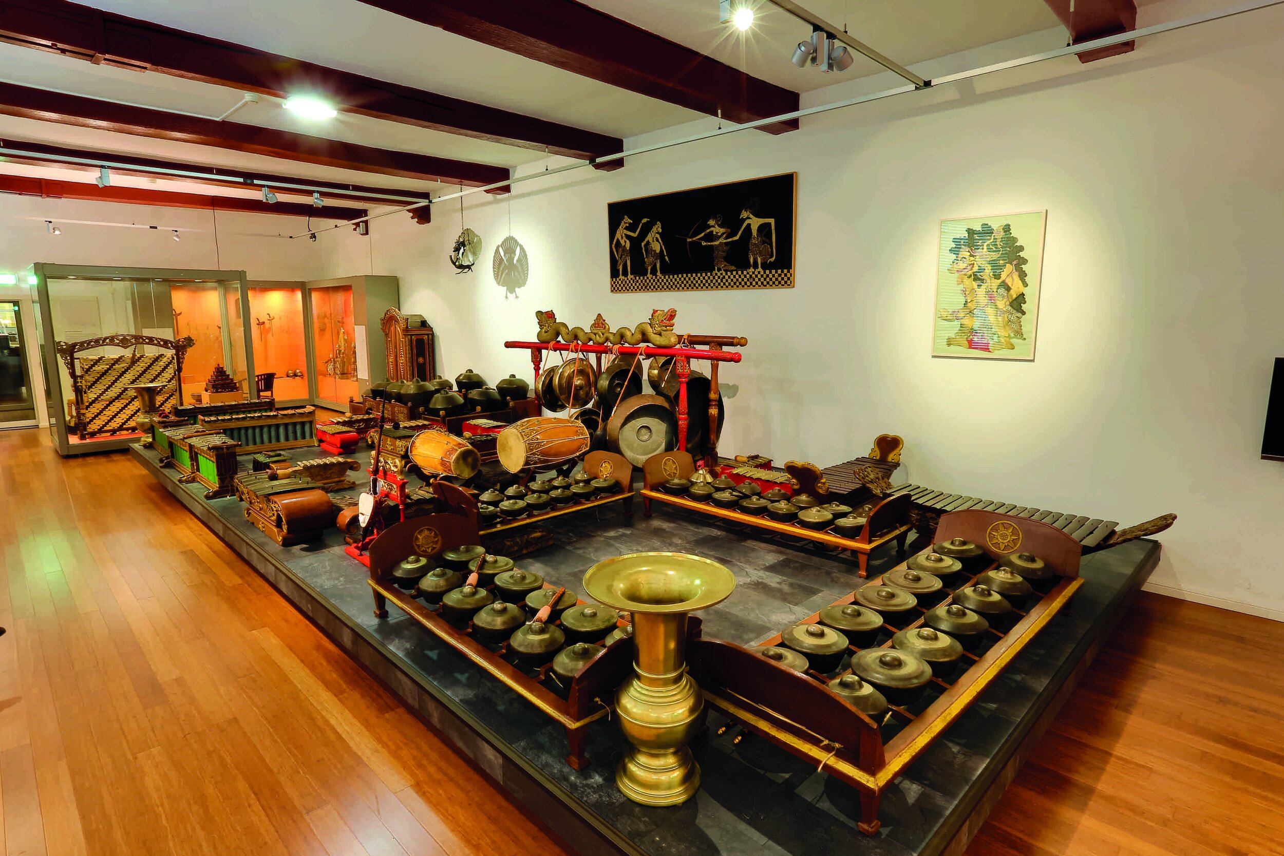  The Java Room, ground floor, with prominent twin gamelan ensemble Kyai Pariyata in 2011. 