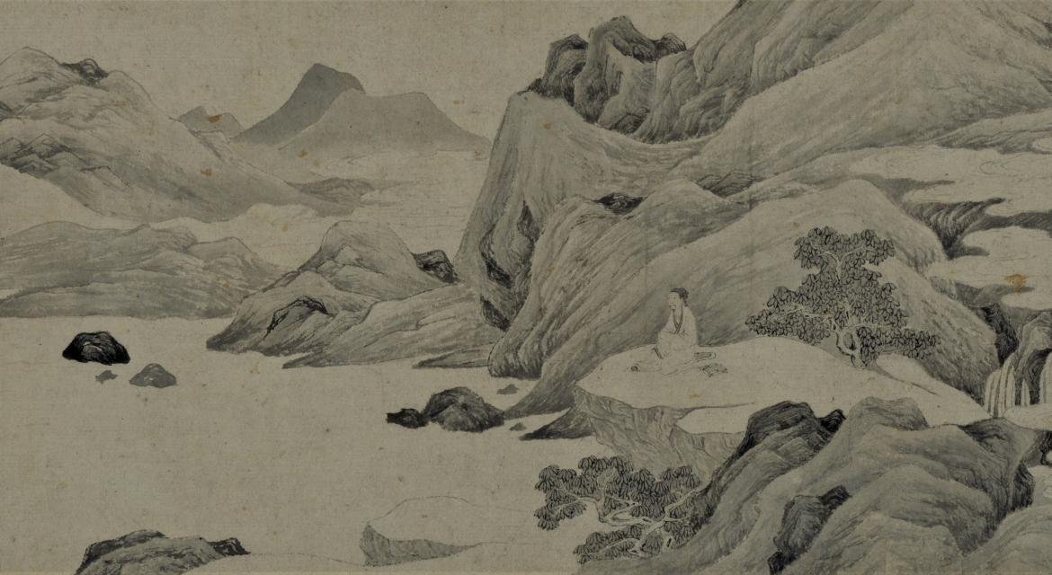  Tang Yin (1470-1523), “Peach Blossom Retreat” (detail), not dated. Ink on paper.  © Hong Kong Museum of Art 