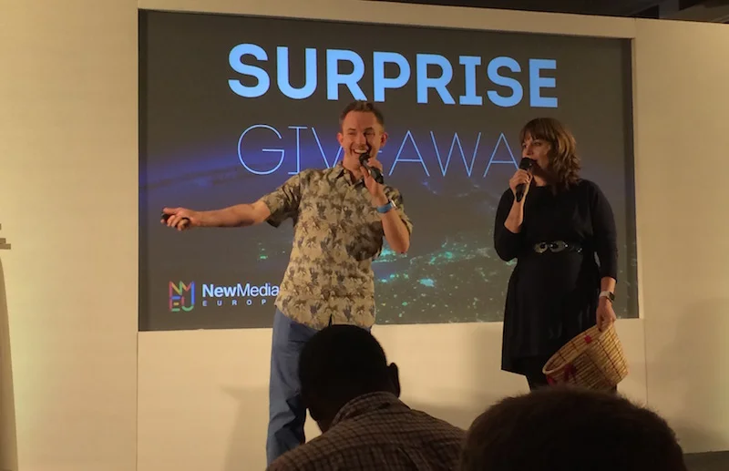 Surprsie Giveaway by Mike Russell and Izabela Russell at New Media Europe 2015
