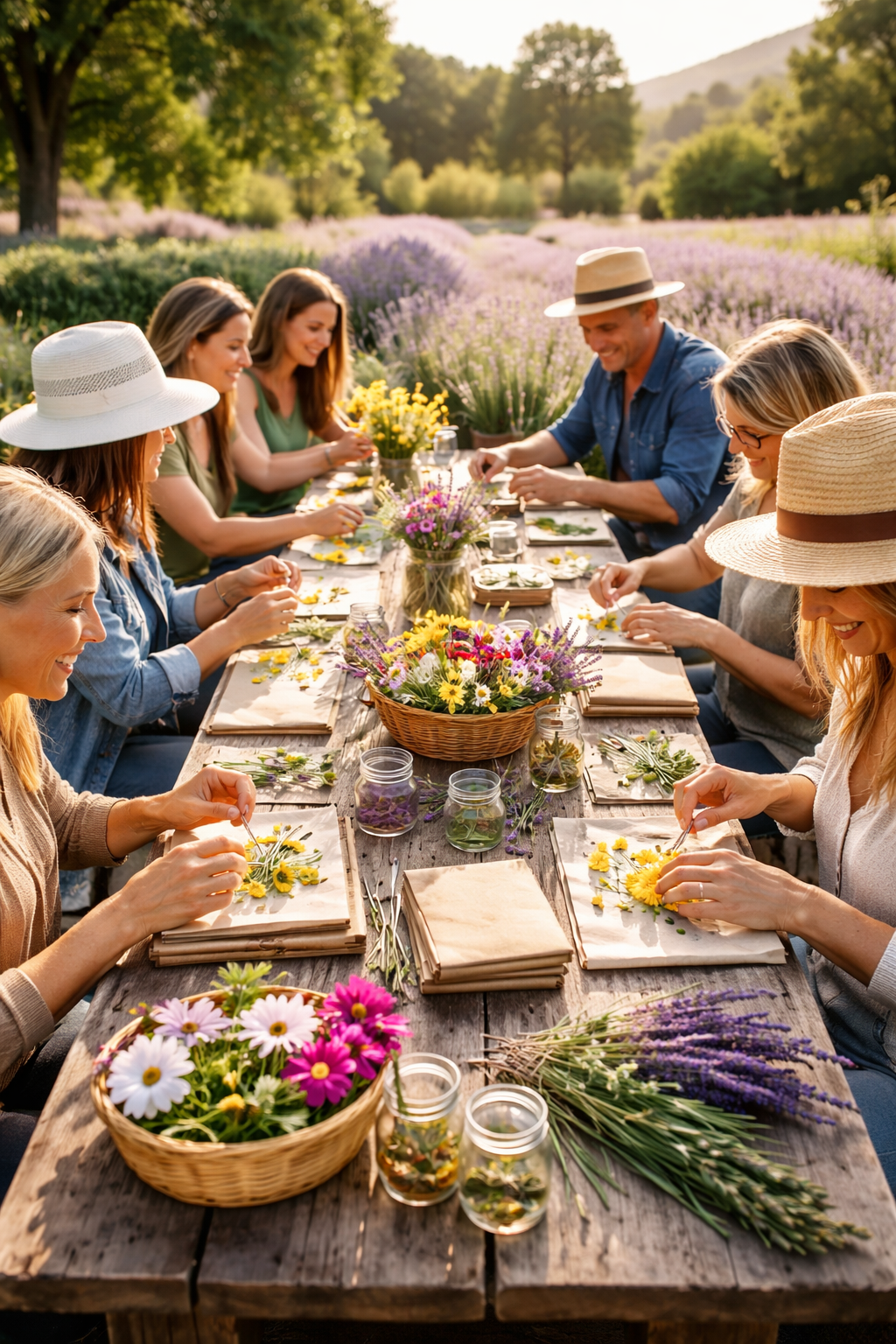 The Flower Pressing Class at Santa Rita Hills LAveender Farm located minutes away from the Buellton and Solvang area