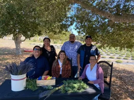 Family At Lavender Wreathmaking Class at Santa Rita Hills Lavender Farm in Solvang area