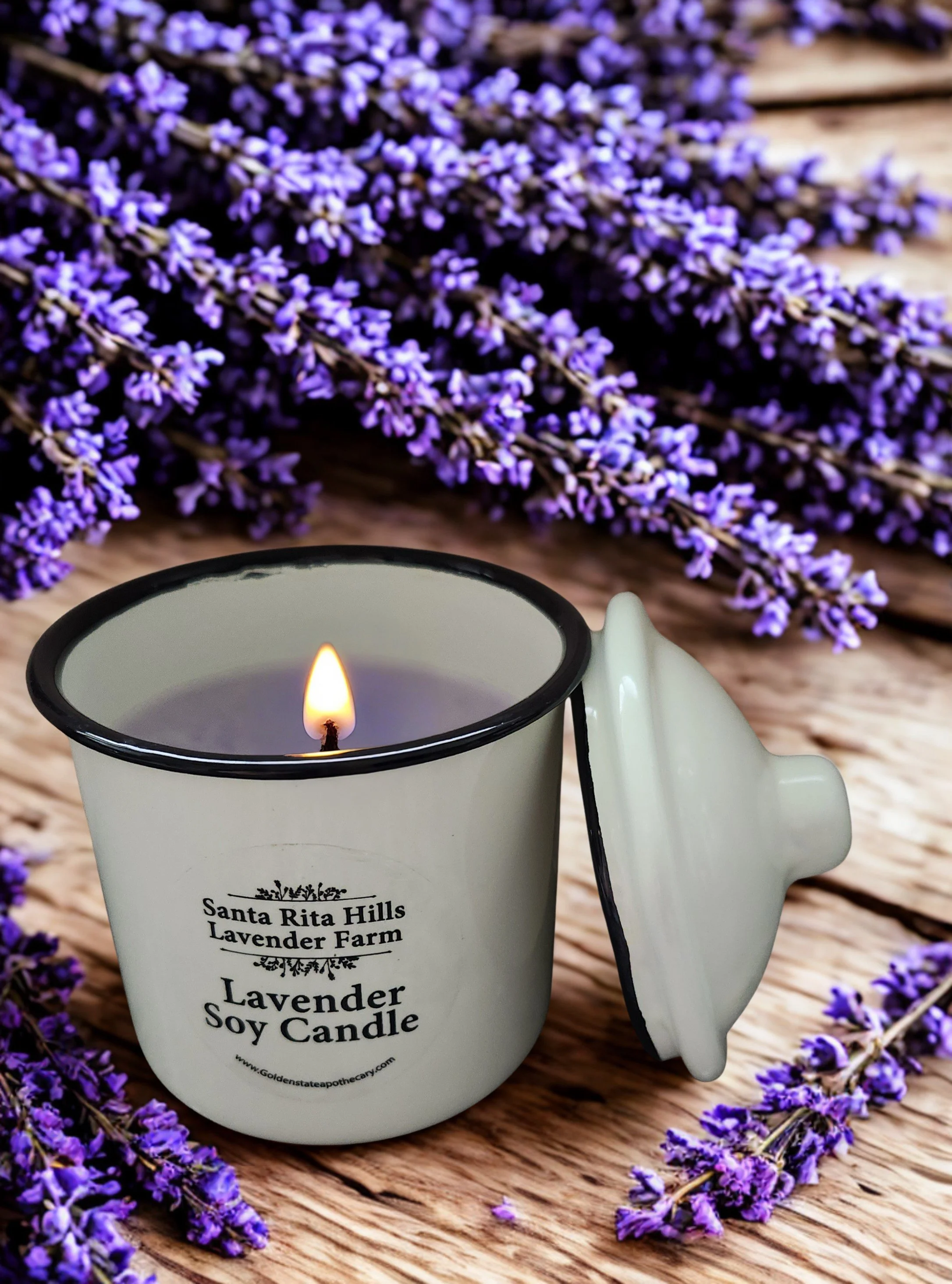 handmade lavender soy candle from Santa Rita Hills Lavender Farm”