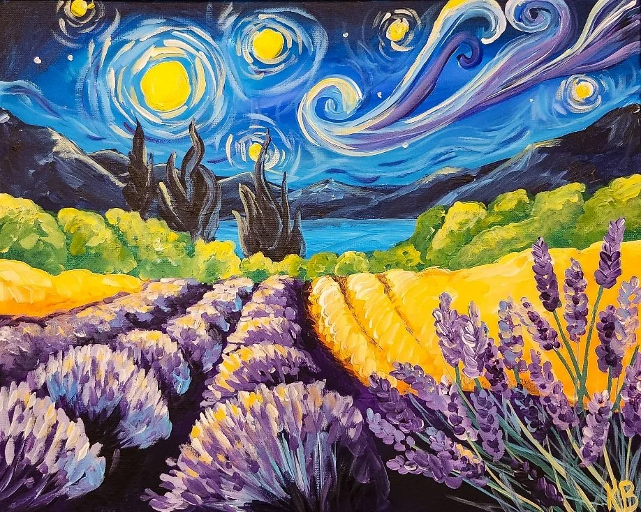Wine and Design Painting Class at Santa Rita Hills Lavender Farm located minutes away from the Buellton and Solvang area