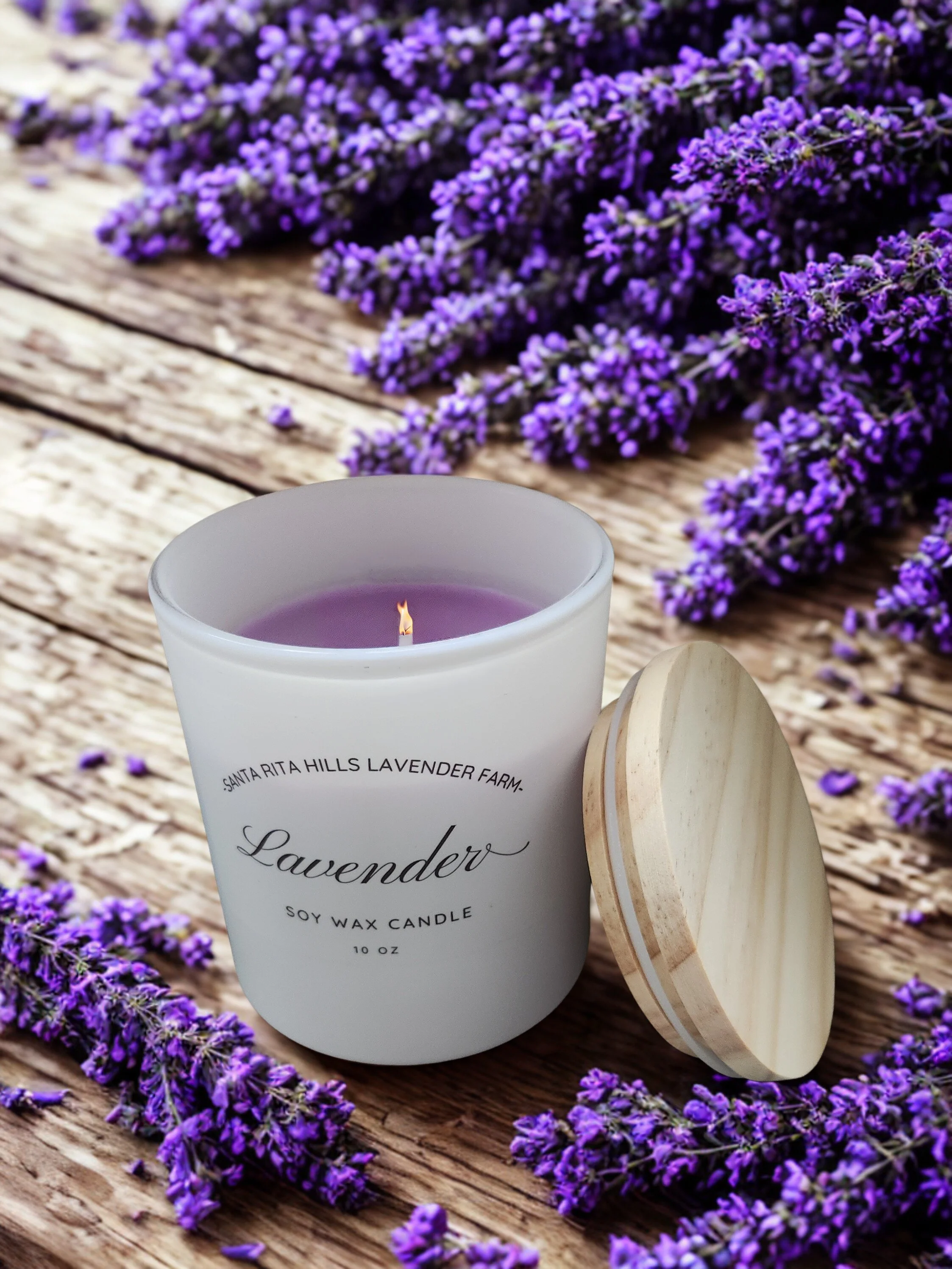 handmade lavender soy candle from Santa Rita Hills Lavender Farm”