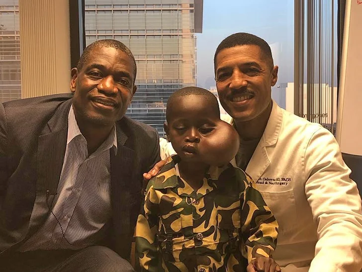 Little boy flies From Africa to Los Angeles to remove face tumor
