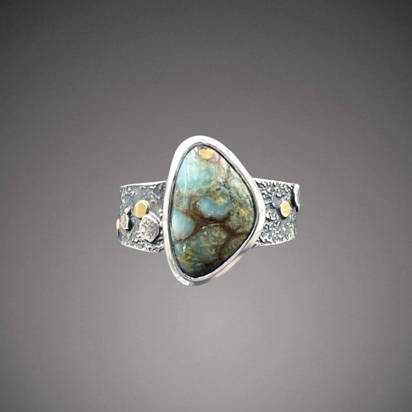 Kingsman Turquoise Pebble Texture Ring