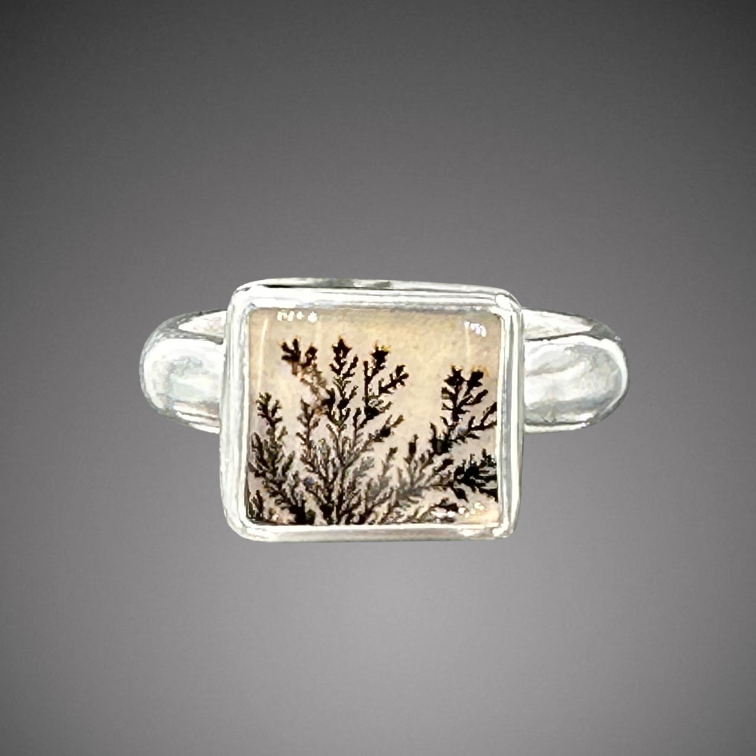 Dendritic Agate set in  sterling silver