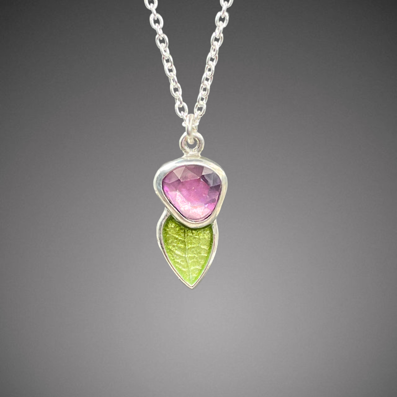 Alexandrite Leaf Pendant