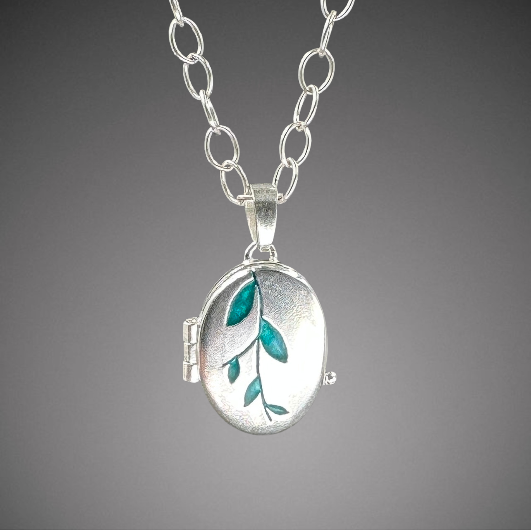Silhouette Locket with Enamel