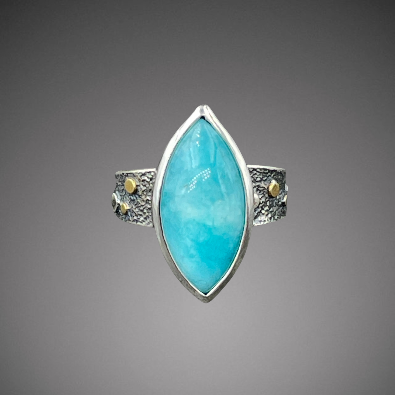 Amanzonite Pebble texture Ring