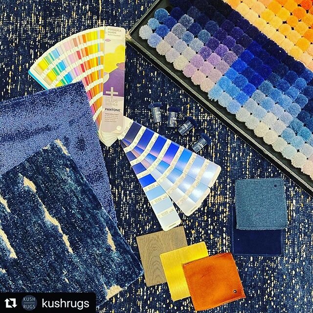 Counting down the days until my rug samples arrive from @kushrugs! Designing 2 rugs based on my paintings, &ldquo;Pink&rdquo; and &ldquo;Incoming Storm.&rdquo; ⚡️How can you not drool over these colors and textures?! ・・・