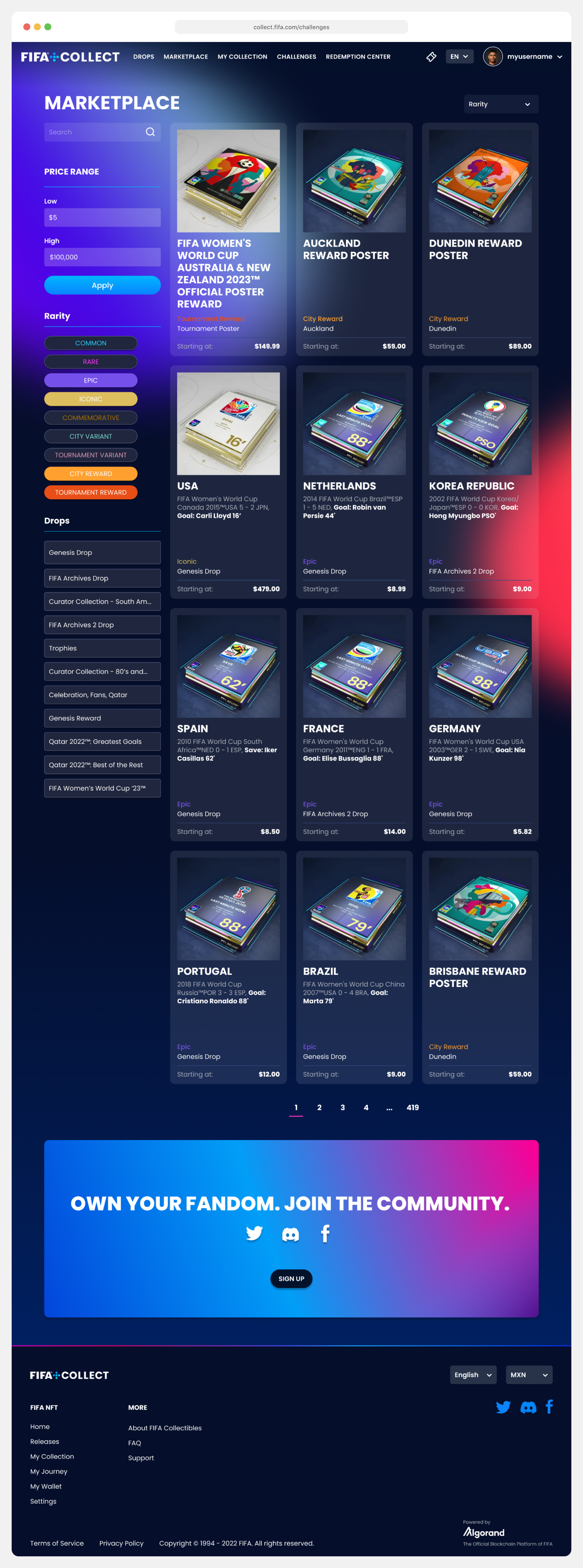 FIFA+ Collect Marketplace