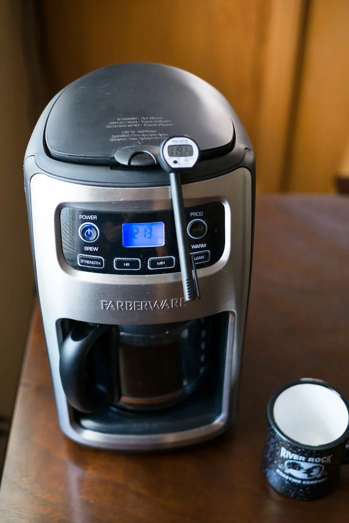 Coffee maker water temperature test