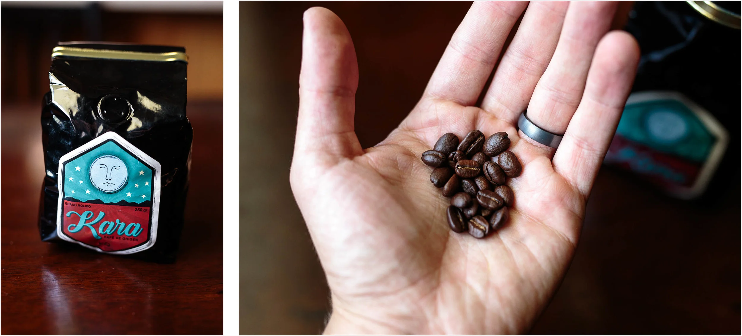 Kara Grano Molido whole bean coffee roast color