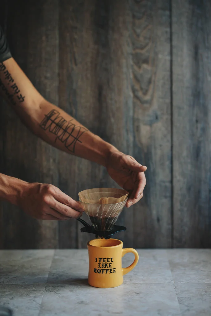 Lift and lightly swirl the v60