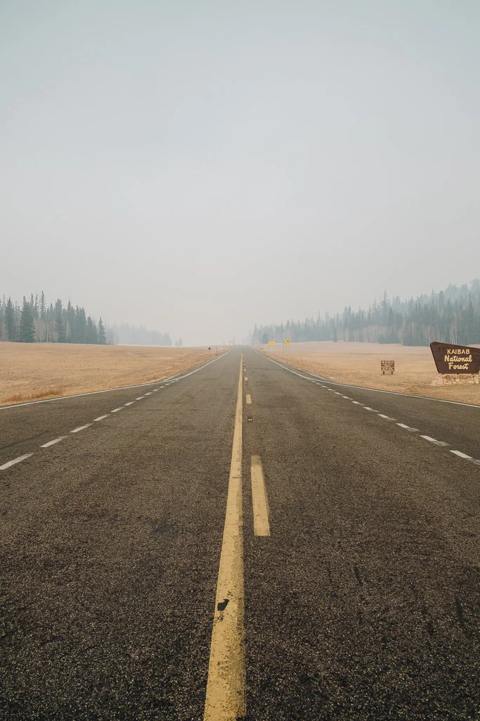 picture of a hazy road in Arizona