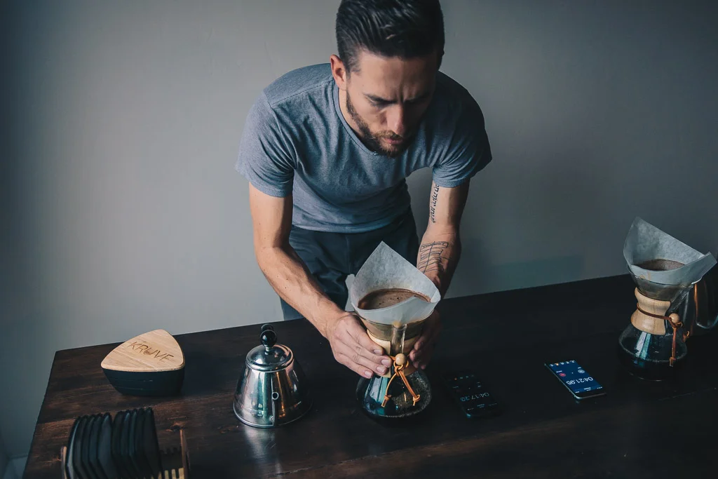 Testing the Kruve coffee sifter with a Chemex