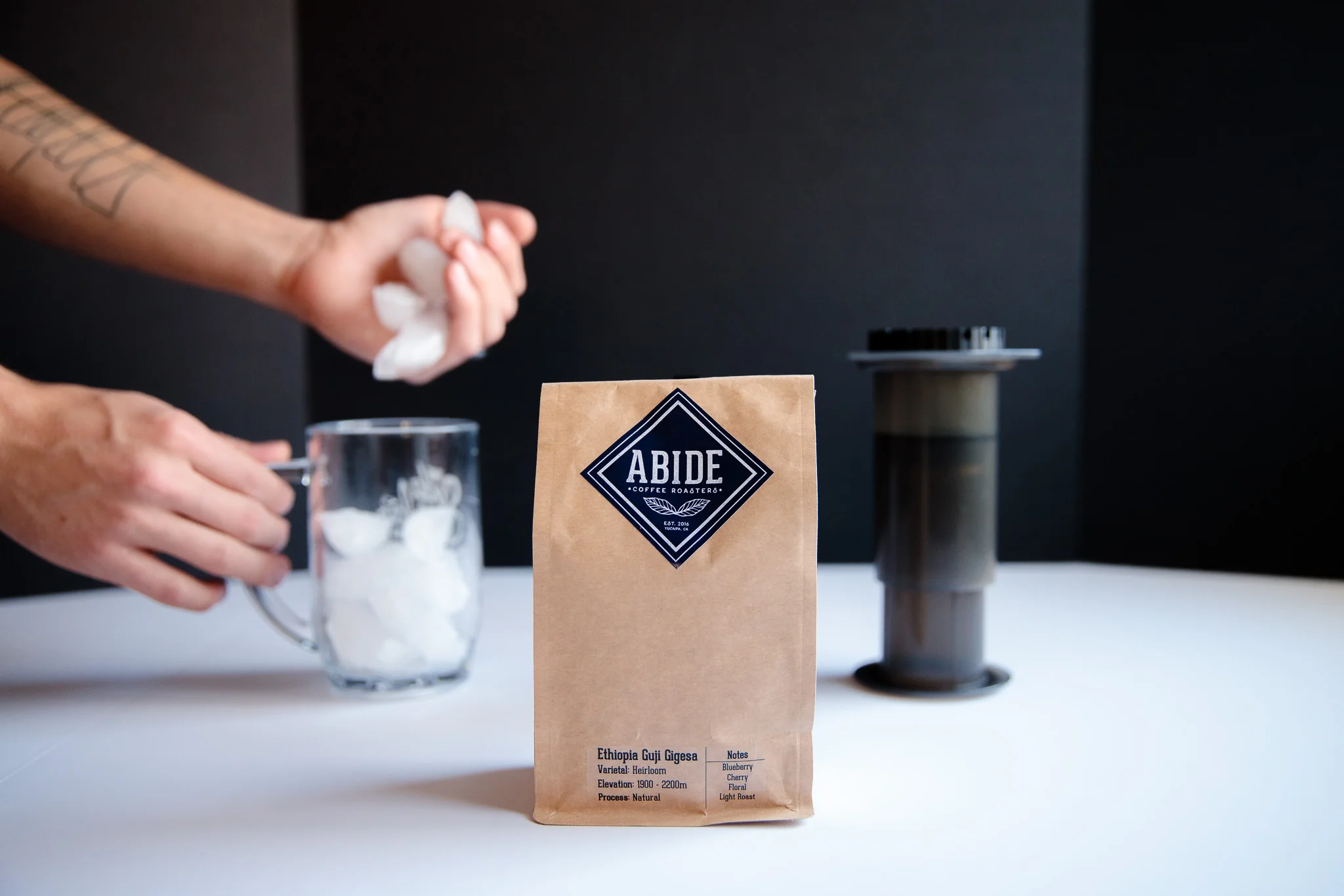 Abide Coffee Roasters Ethiopia Natural Guji Gigesa cold brew aeropress
