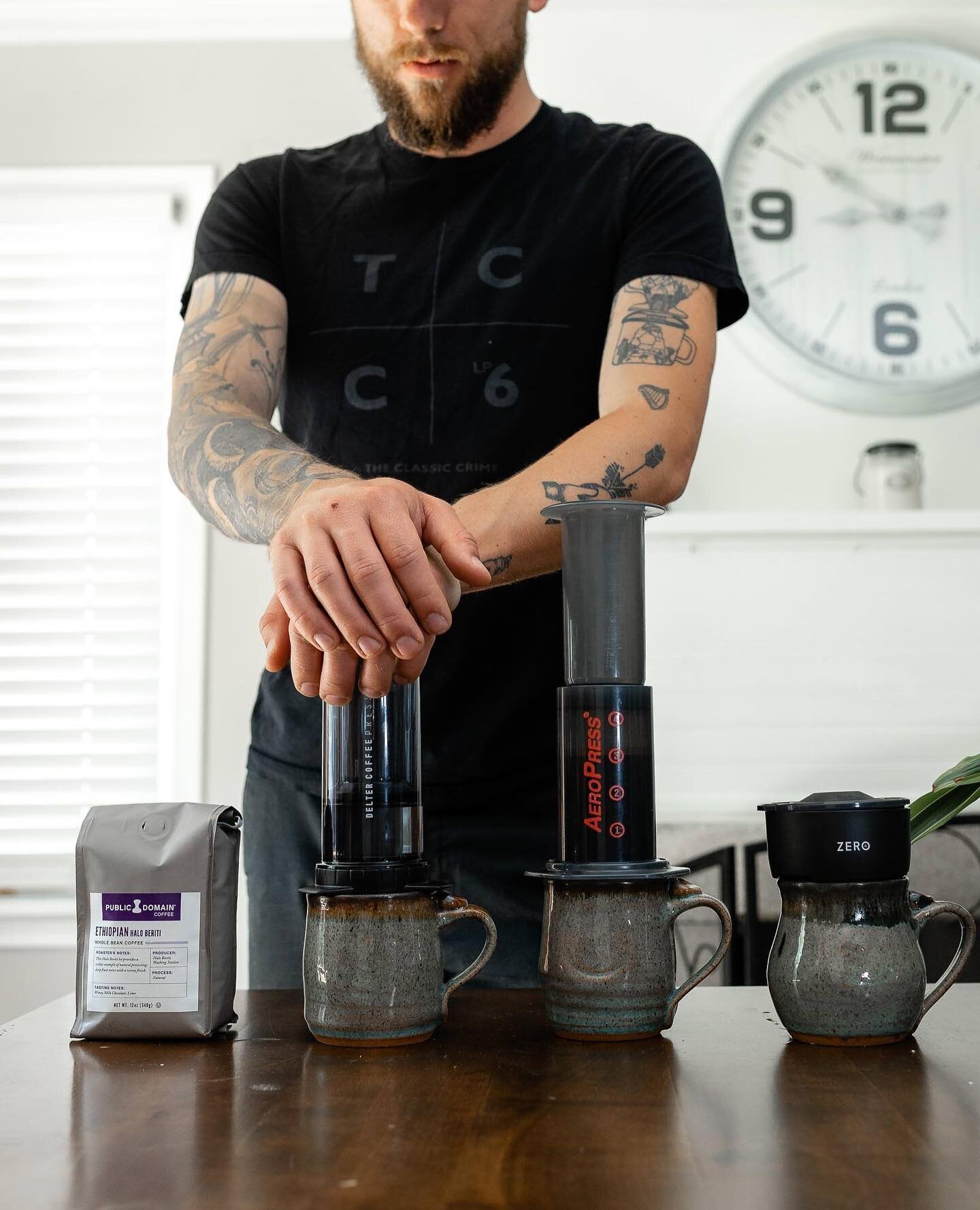 I posted another blog post that's been a long time coming thanks to the support of @publicdomaincoffee. ⁠
⁠
This time, I'm revisiting the Battle of the Presses and pitting the Aeropress up against the Delter Coffee Press and the Trinity Zero. Do any 