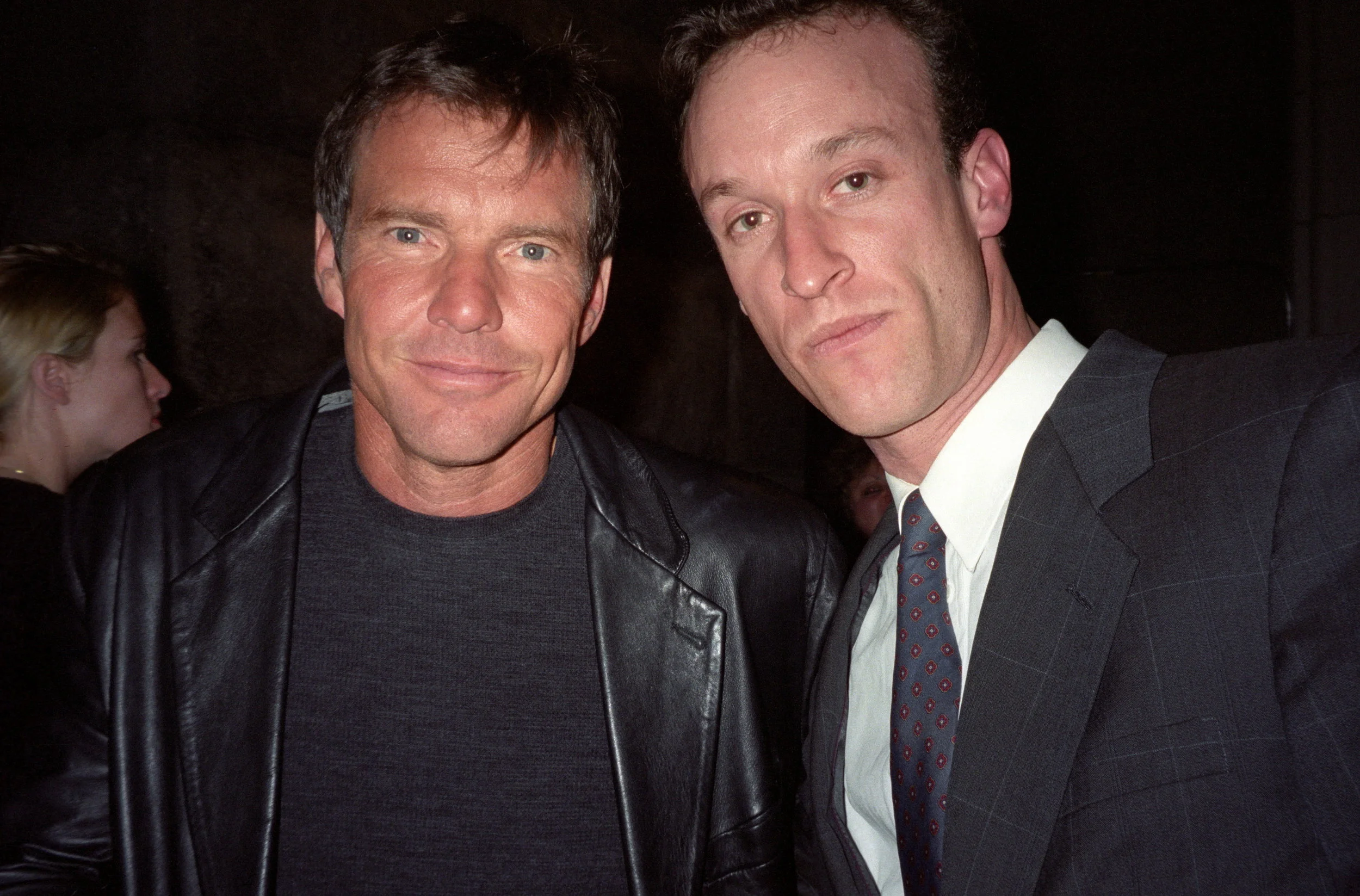 Alex with Dennis Quaid, April 26, 2000 "Frequency" party Gustavino restaurant