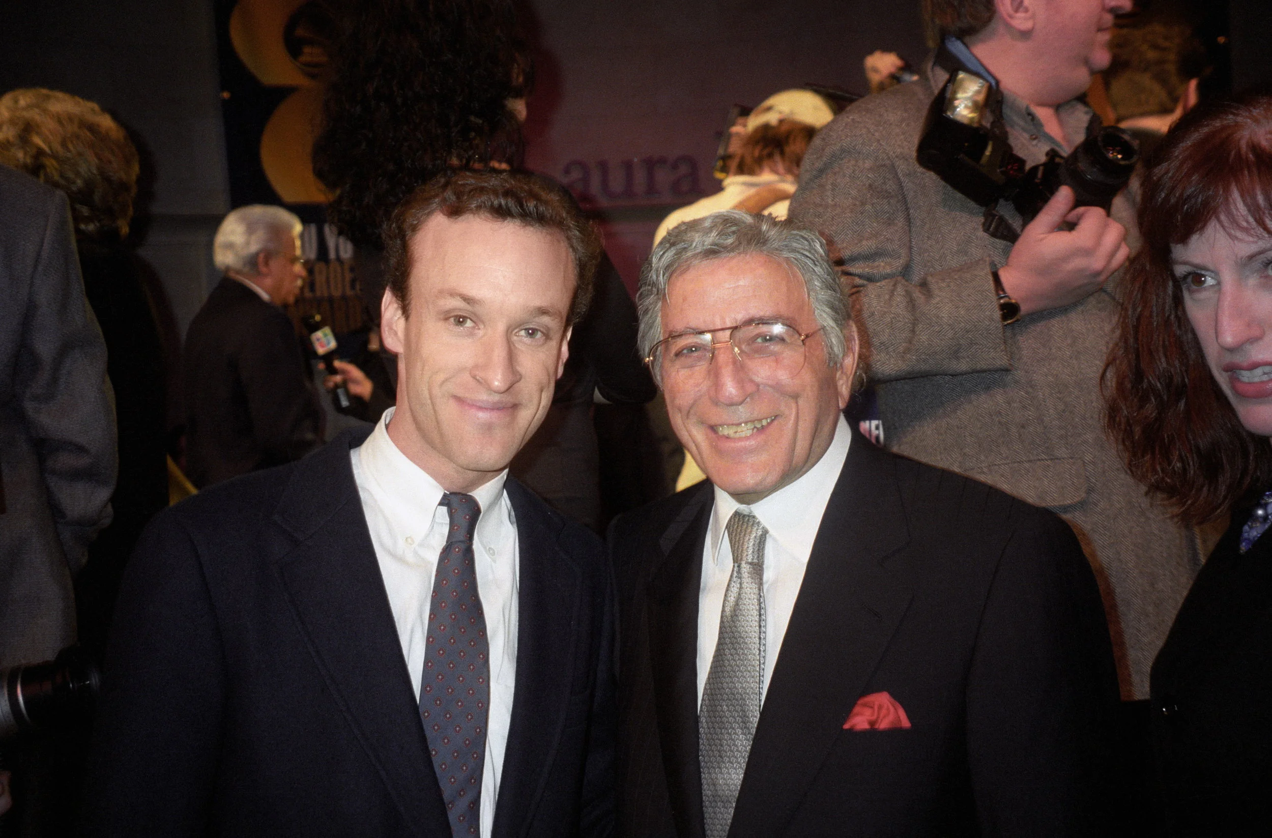 Alex with Tony Bennett, December 6, 1999 Hero Music Awards, Laura Belle