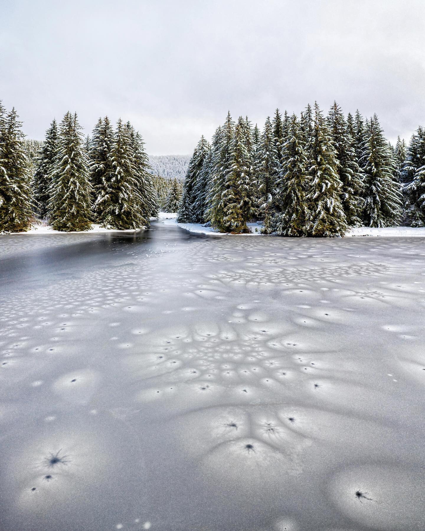 Patterns on a frozen pond.