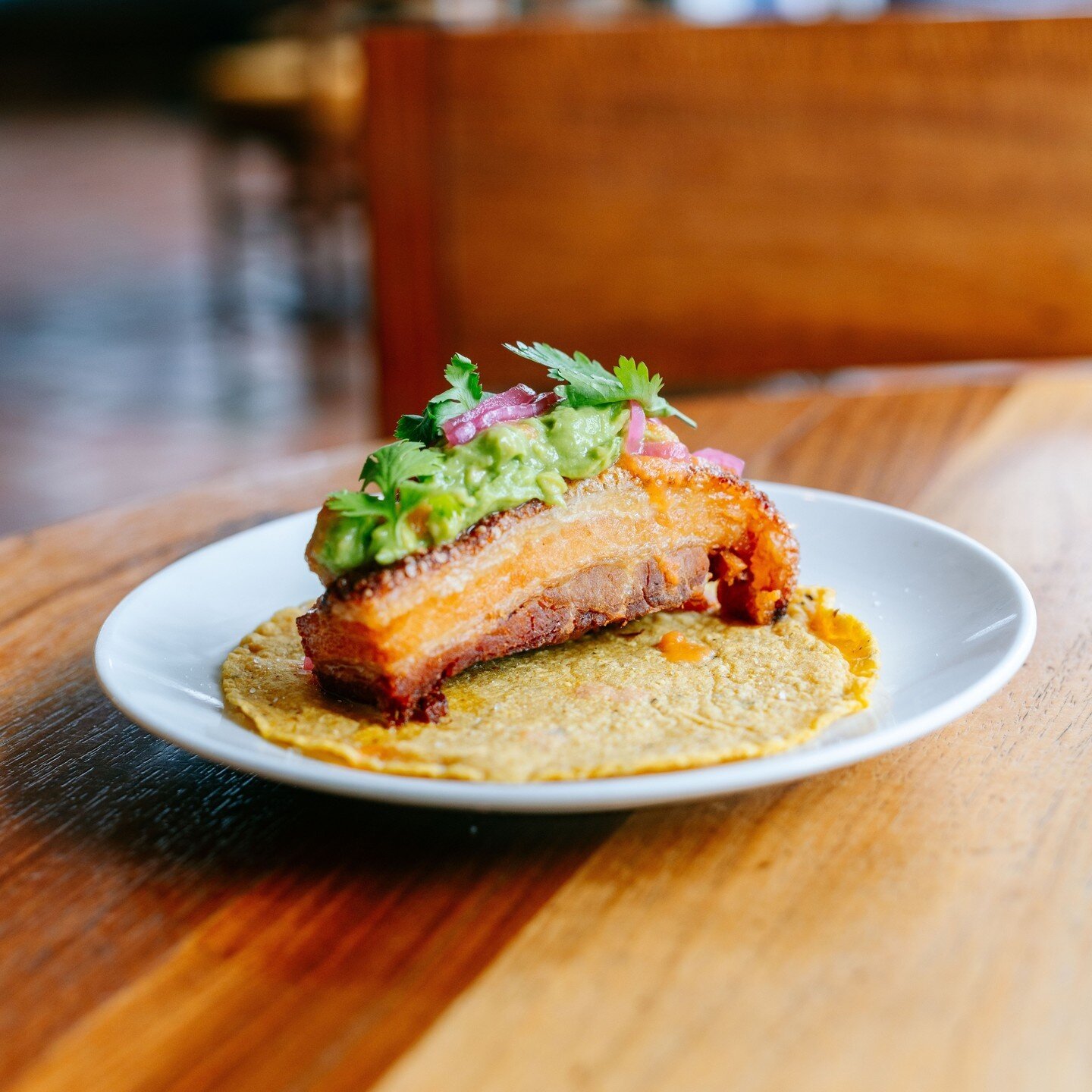 Make your way to Jos&eacute; today for a limited-time offering of pork belly tacos⁠
⁠
Fried pork belly, guacamole, and a red salsa. Topped with pickled onions and cilantro. ⁠
⁠
Only available during our Happy Hours 3-6pm ⁠