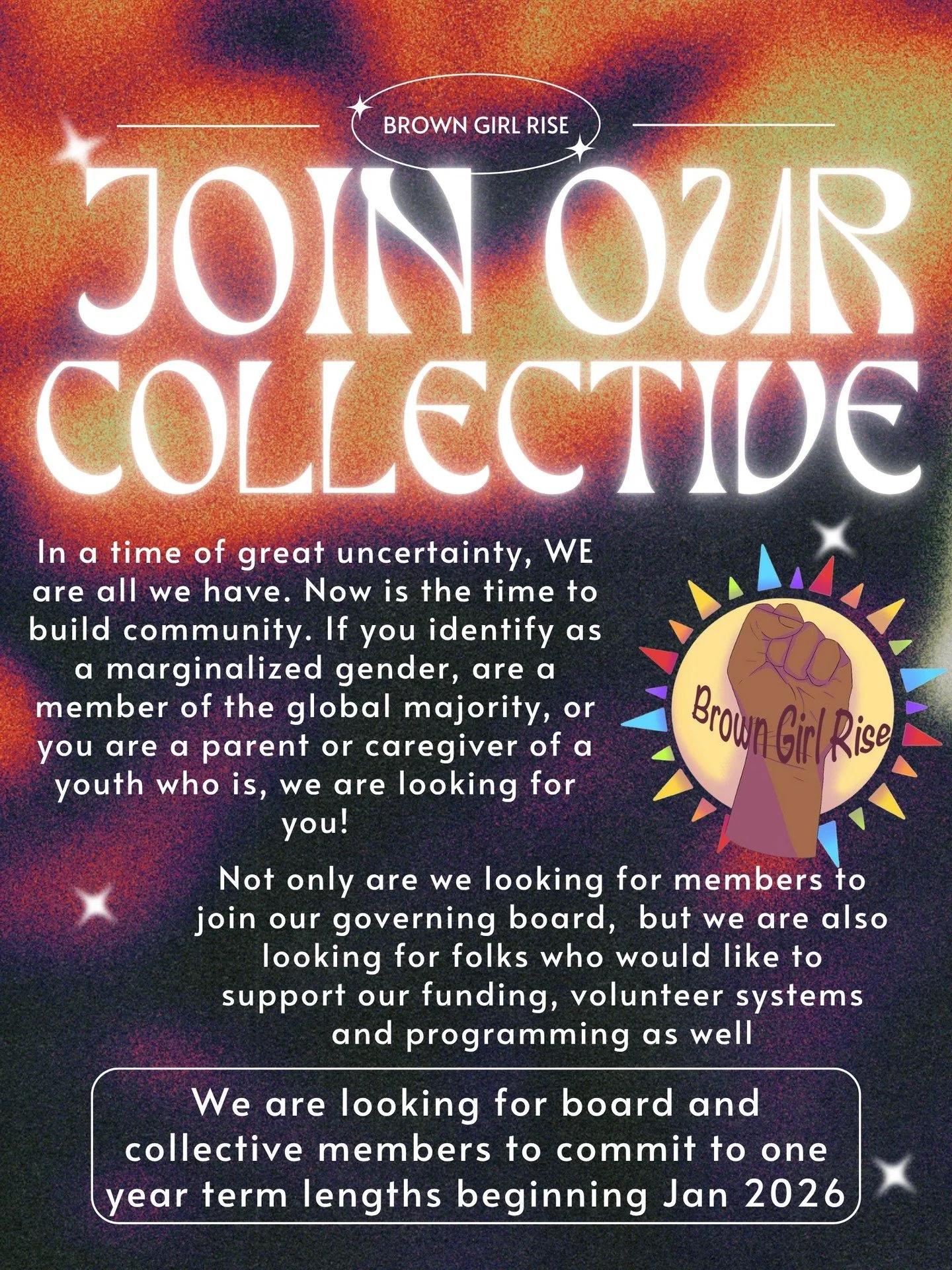 In a time of uncertainty, the best thing we can do is to lean on one another. Our youth need us to organize now more than ever. Come be a part of a community that has strong values in education, mutual aid, equality and fierce love. There is space at