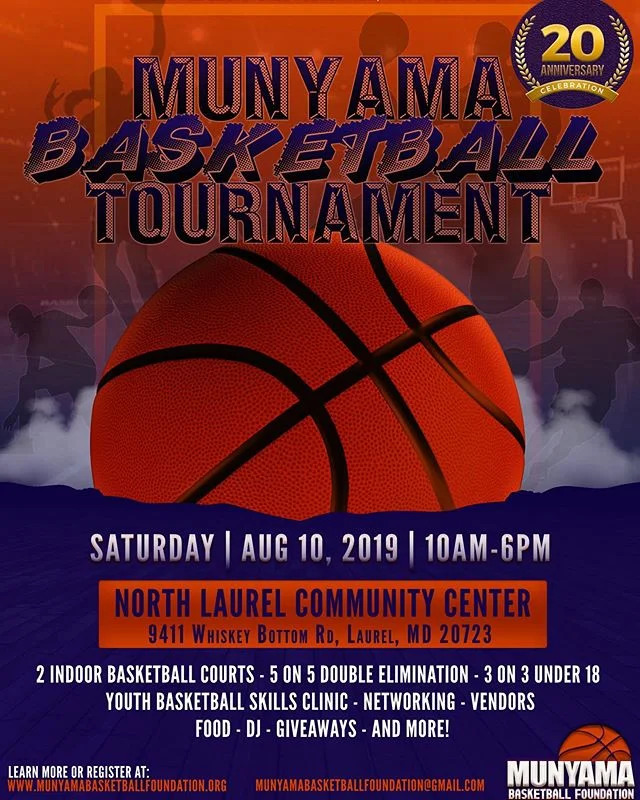 The countdown to the 20TH ANNUAL Munyama Basketball Tournament begins NOW! NOW ACCEPTING: players, teams(under 18/18&amp;over), vendors, volunteers, and interns! Registration is officially open and can be completed online. You don&rsquo;t want to mis
