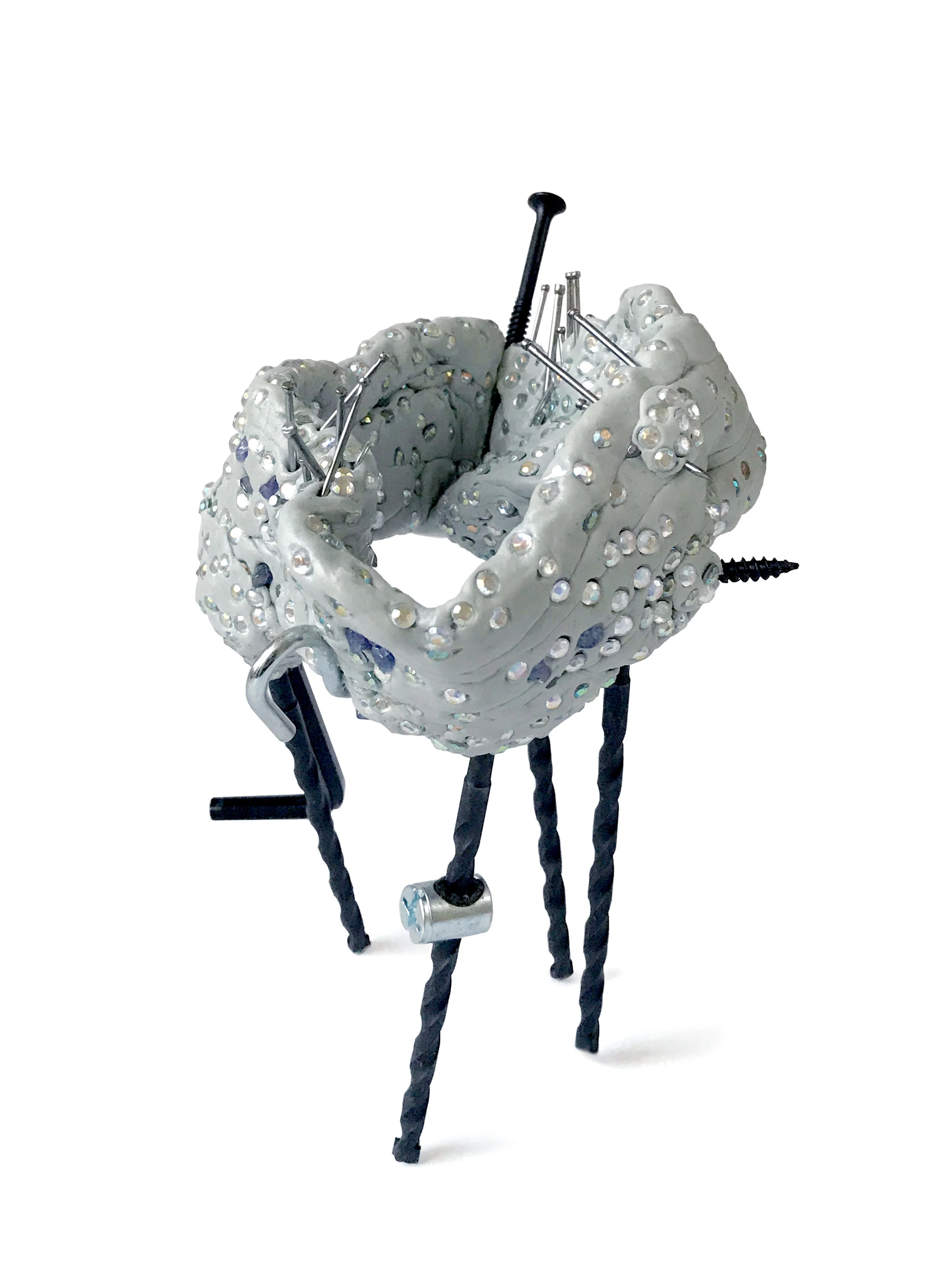 What Can Siri Answer If I Fart On Her?? , 2017 Epoxy clay, rhinestone, nail, screw, gemstone, s-hook, carbide tipped concrete drill bits and cross dowel nuts 6.25x4x5 inches