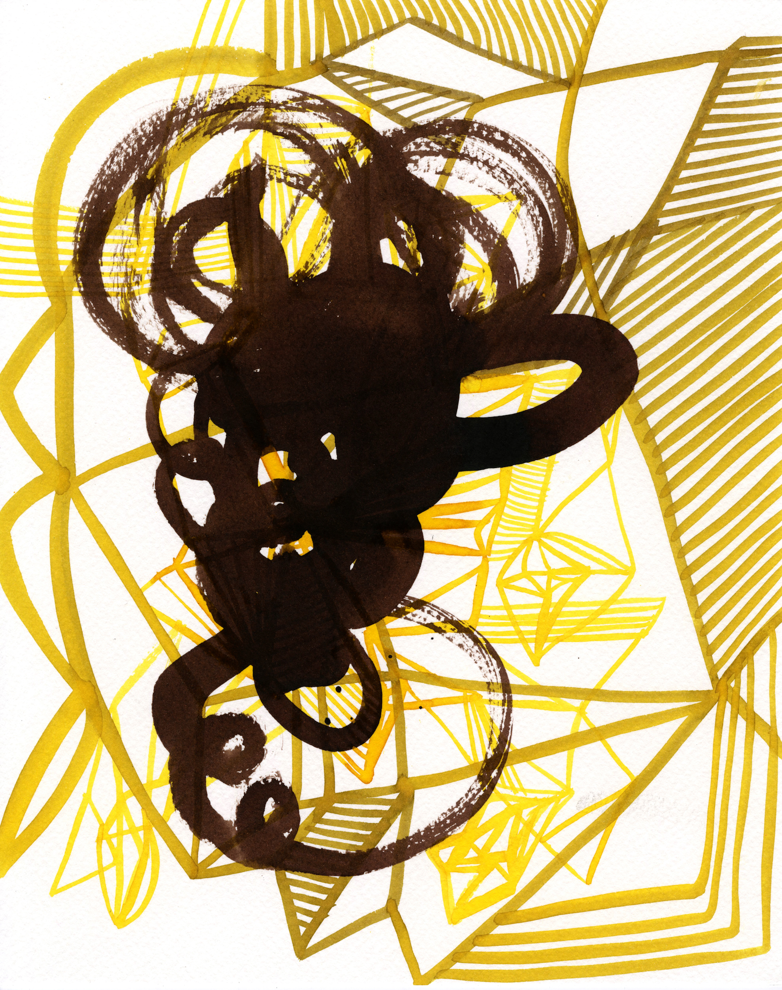  When Mustard meets Soy Sauce, 2014 ink on paper 9x7 inches 