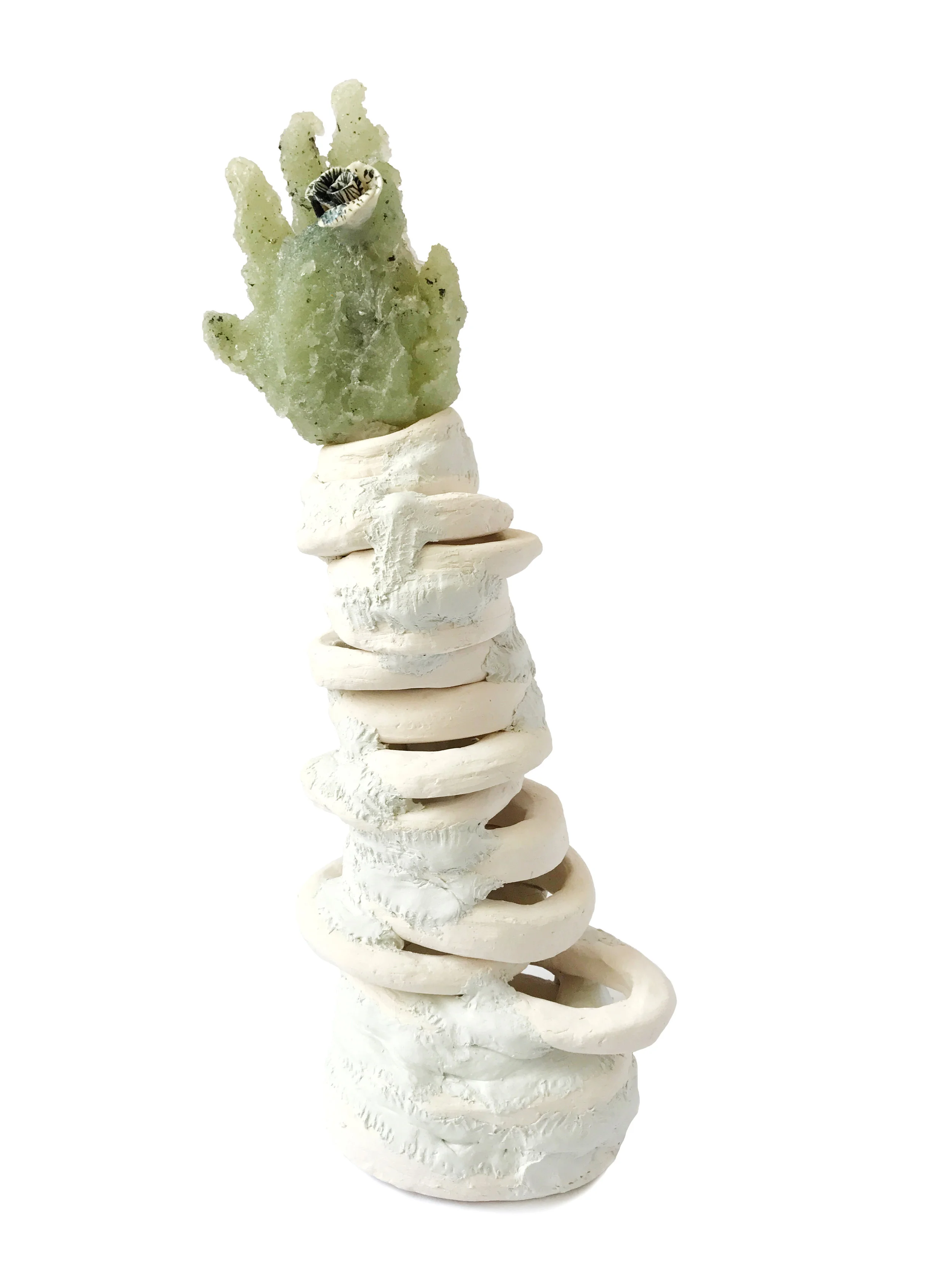 Would You Marry Me? , 2016 Bisque ceramic, epoxy clay, sheetrock joint compound gel, clay, ink, bead and tar gel 17.25x5x8 inches