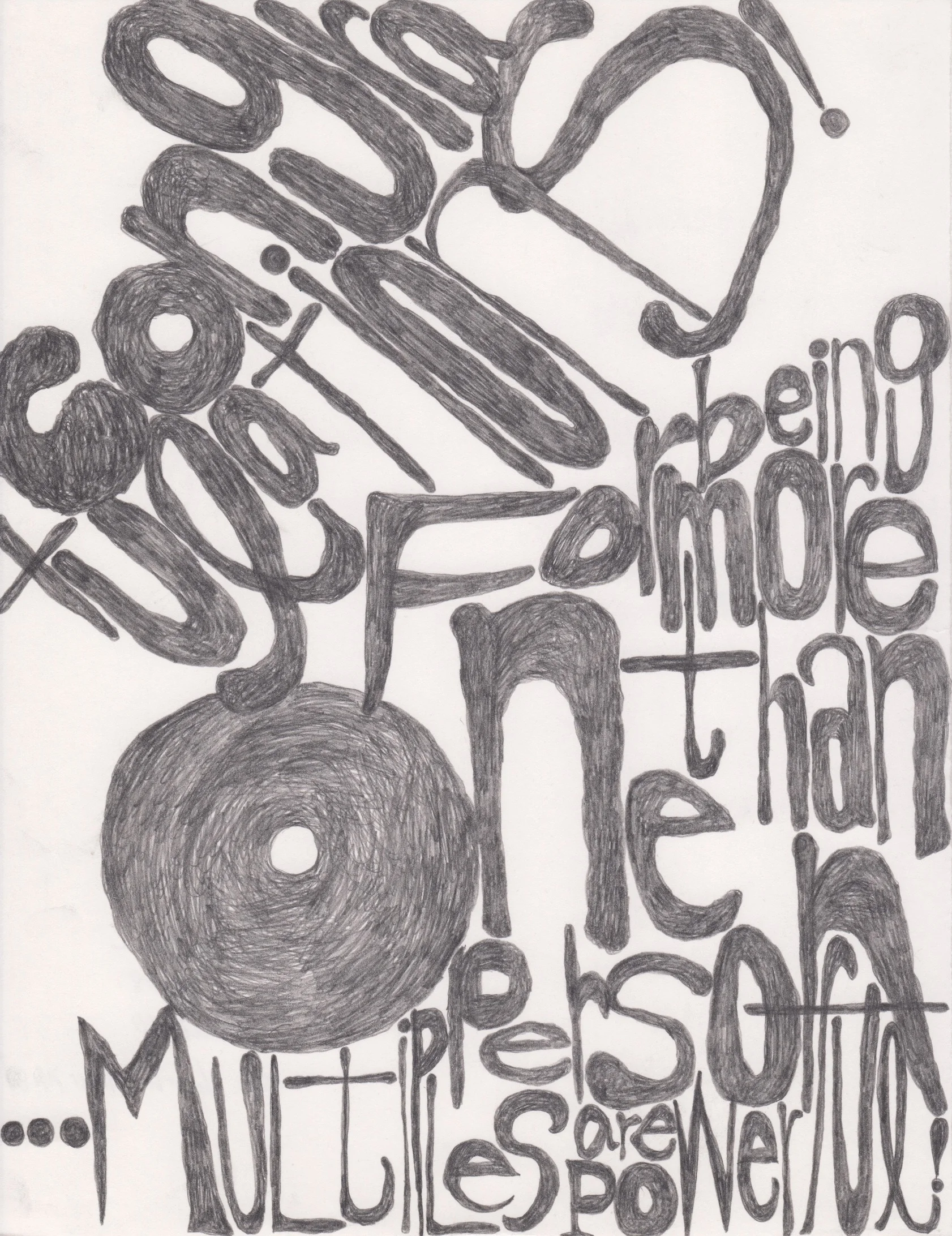Thank you , 2018 Pencil on paper 11x8.5 in