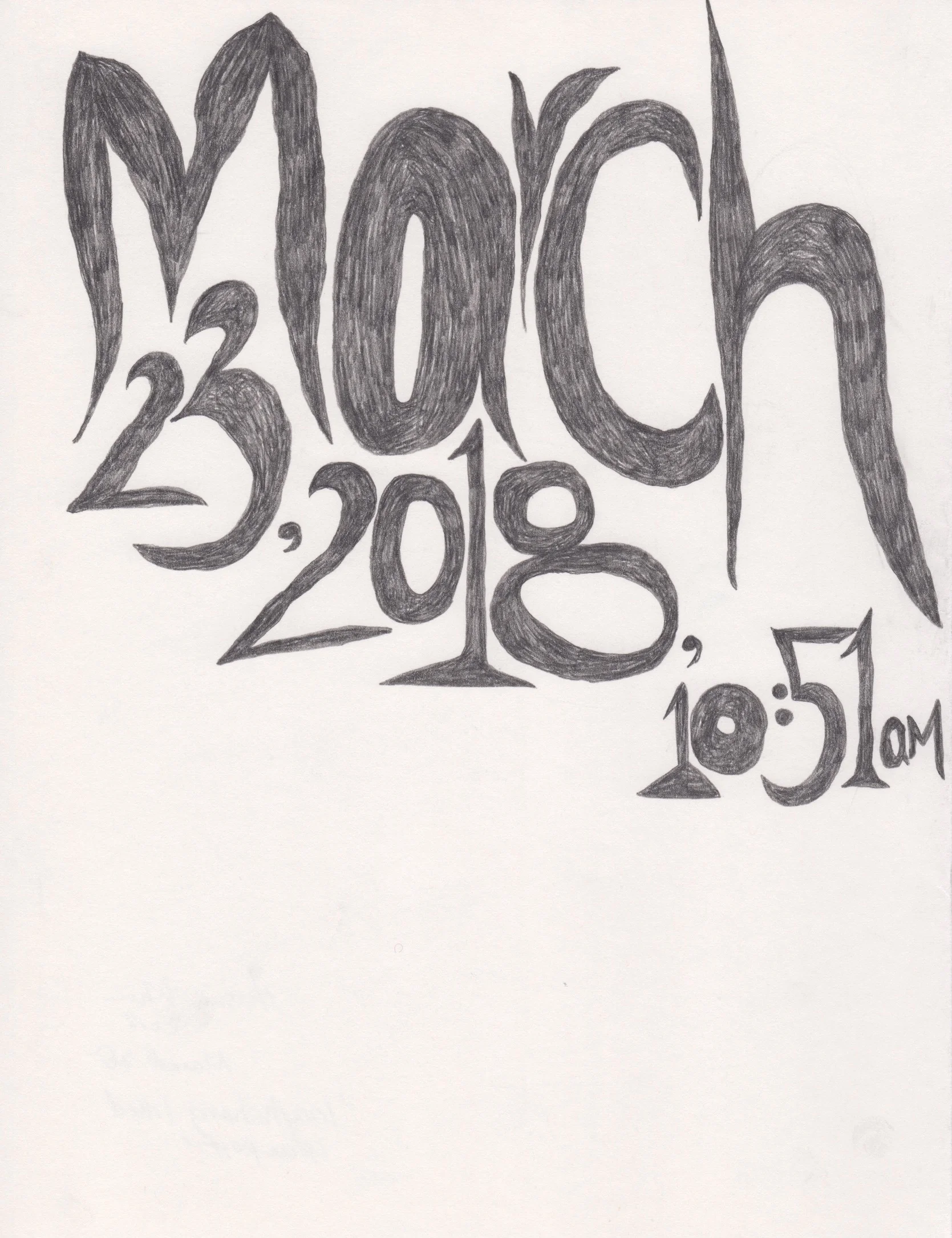 Liked, 2018 Pencil on paper 11x8.5 in